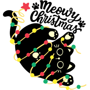 Meowy Christmas - Christmas Sticker