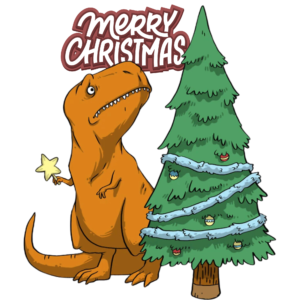 T-Rex Tree - Christmas Sticker