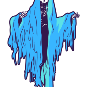 Skeleton Ghost (Blue) - Sticker