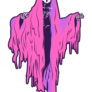 Skeleton Ghost (Pink) - Sticker