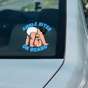 Ankle Biter On Board (Blue) - Sticker