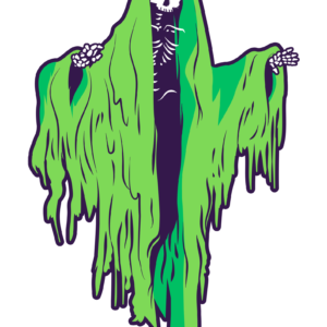 Skeleton Ghost (Green) - Sticker