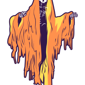 Skeleton Ghost (Orange) - Sticker
